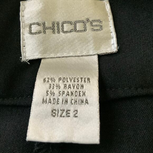 Chicos Pants Womens 2 Wide Leg Flat Front Minimalist Casual Officewear Trouser - Picture 9 of 9